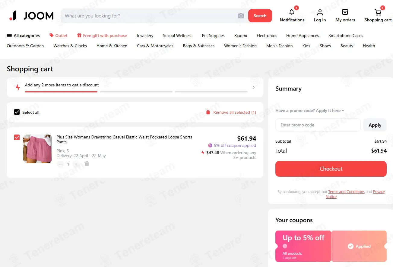 Joom coupon code: 5% off with FESTIVE5. Tested and valid as 2 months ago.