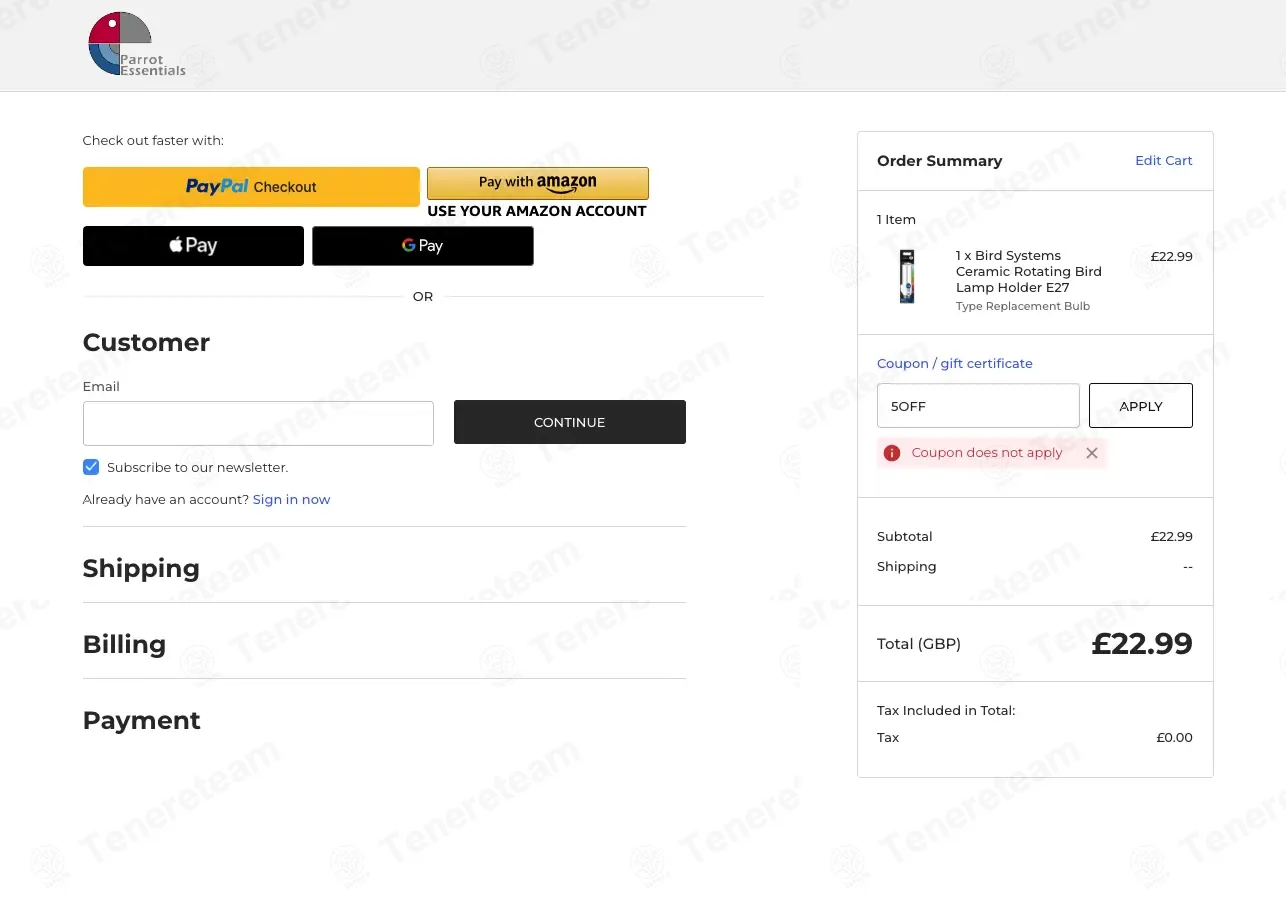 Parrot Essentials UK coupon code: 5% off with 5OFF. Tested and valid as 3 months ago.