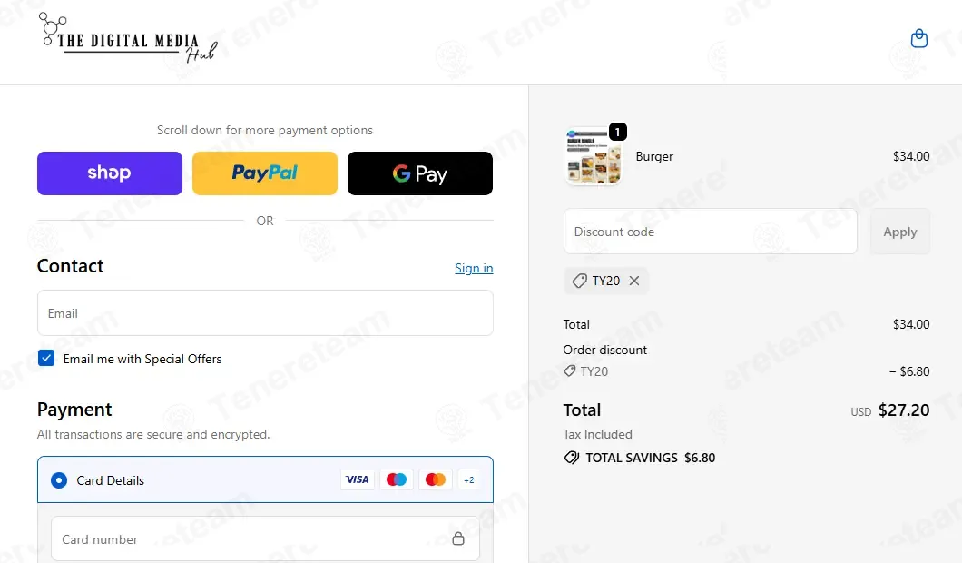 The Digital Media Hub coupon code: 20% off with TY20. Tested and valid as 3 weeks ago.