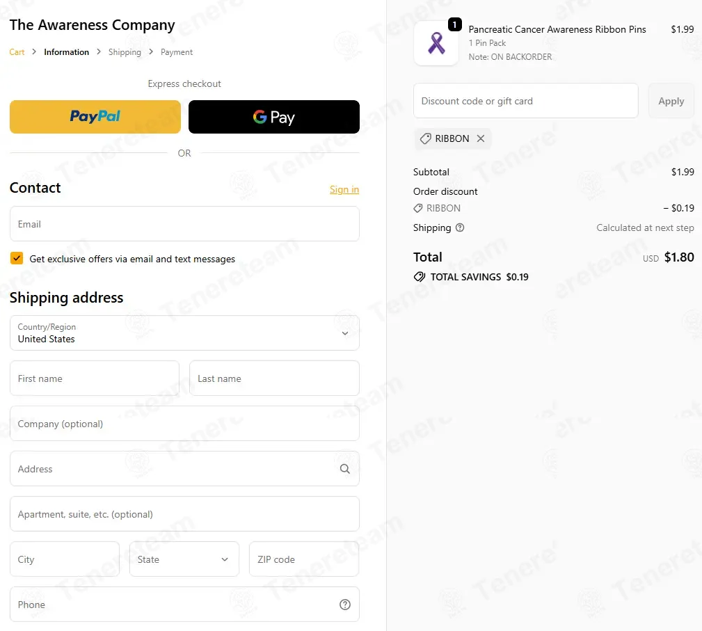 The Awareness Company coupon code: 10% off with RIBBON. Tested and valid as 1 month ago.