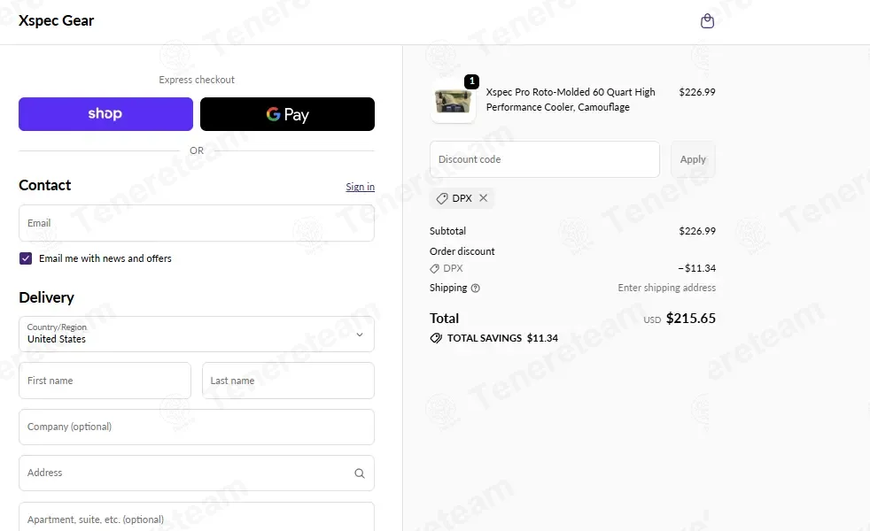 Xspec Gear coupon code: 5% off with DPX. Tested and valid as 1 month ago.