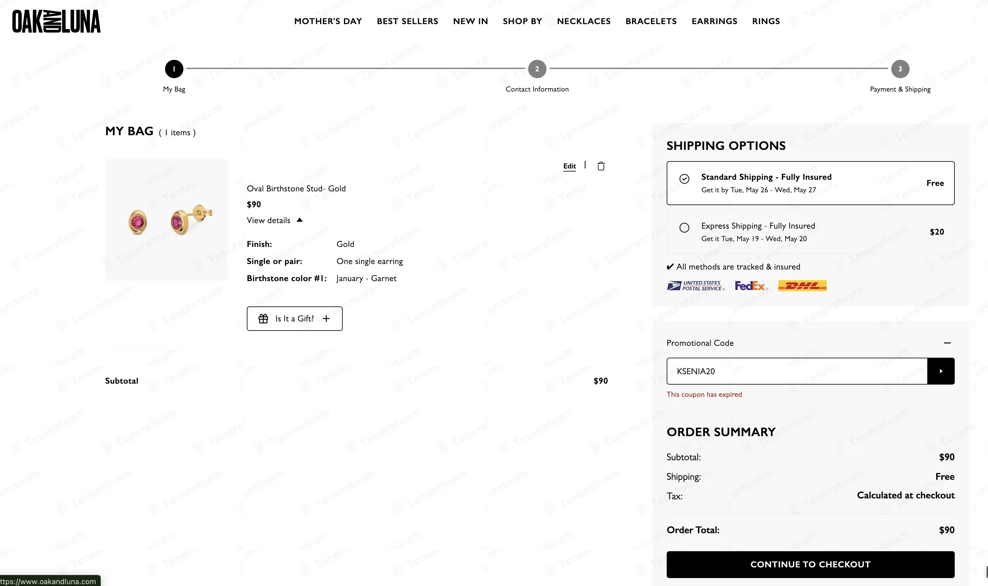 Oak & Luna coupon code: 20% off with KSENIA20. Tested and valid as 1 month ago.