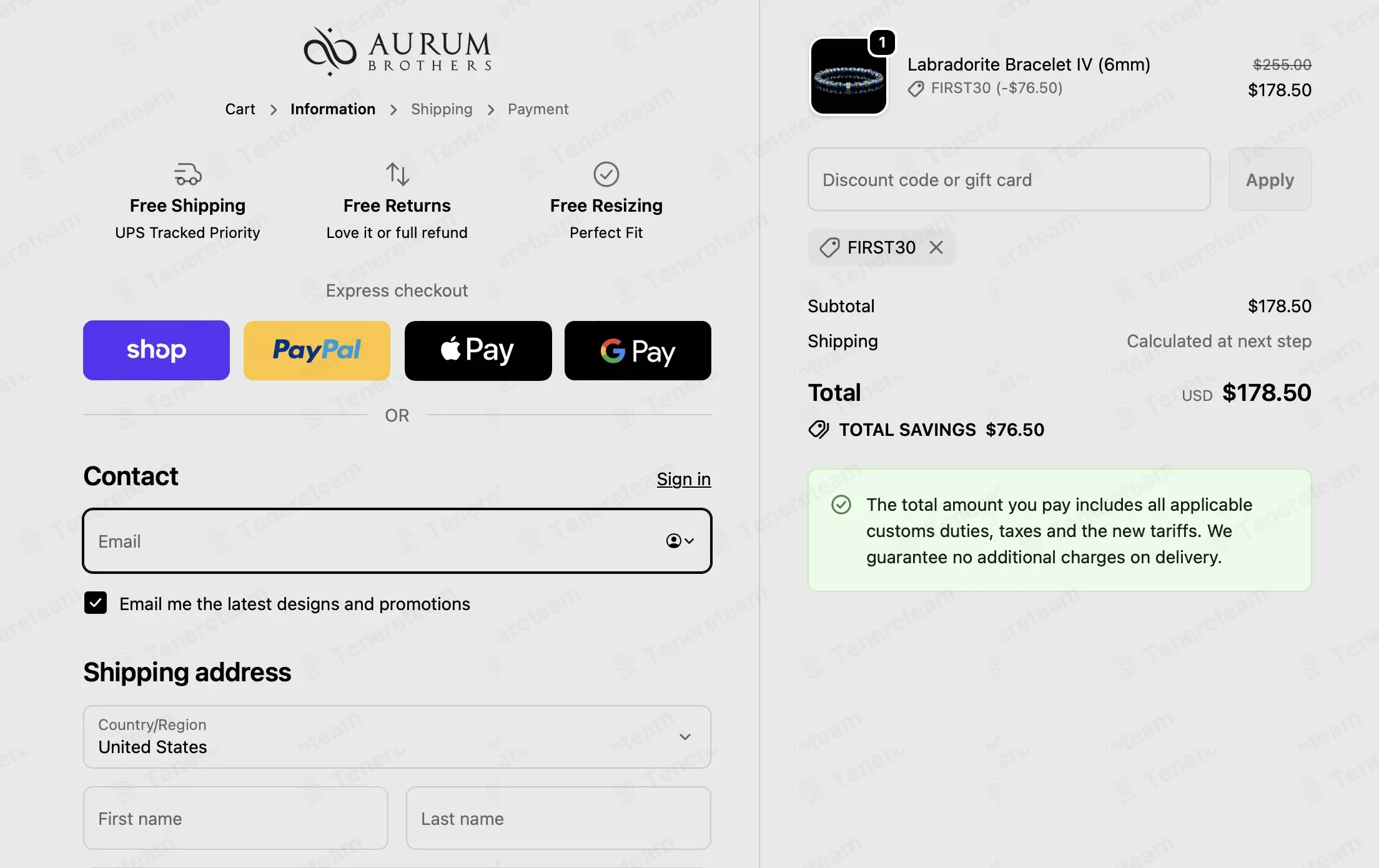 Aurum Brothers coupon code: 30% off with FIRST30. Tested and valid as 7 months ago.