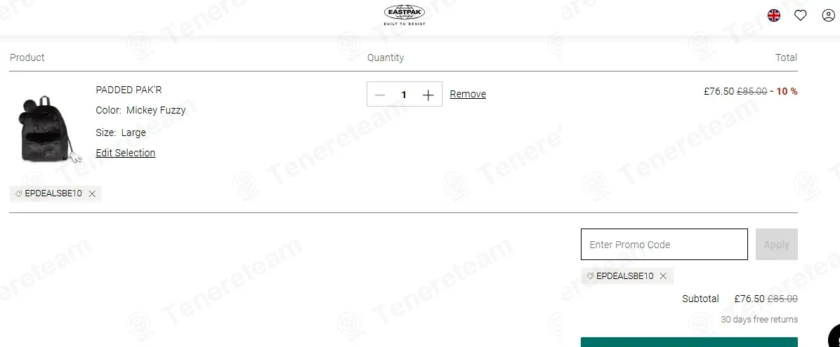 EastPak coupon code: 10% off with EPDEALSBE10. Tested and valid as 6 days ago.