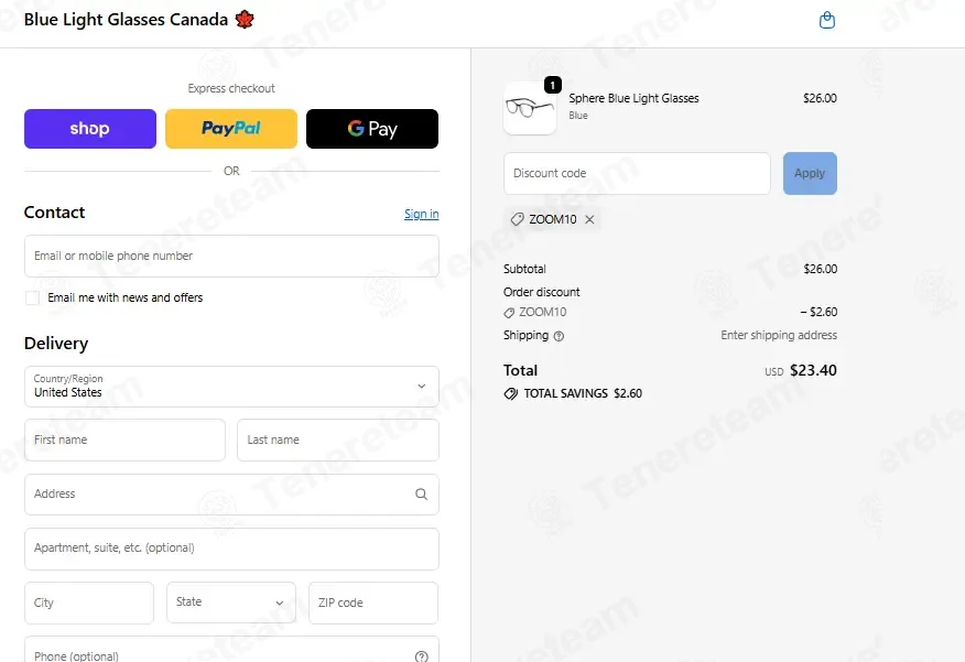 Blue Light Glasses Canada coupon code: 10% off with ZOOM10. Tested and valid as 2 days ago.