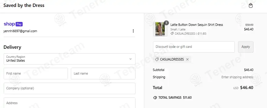 Saved by the Dress coupon code: 15% off with CASUALDRESSES. Tested and valid as 1 year ago.