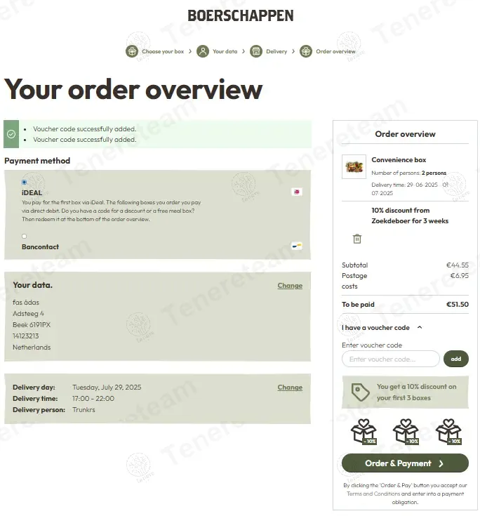 Boerschappen NL coupon code: 10% off with ZDB10. Tested and valid as 1 year ago.