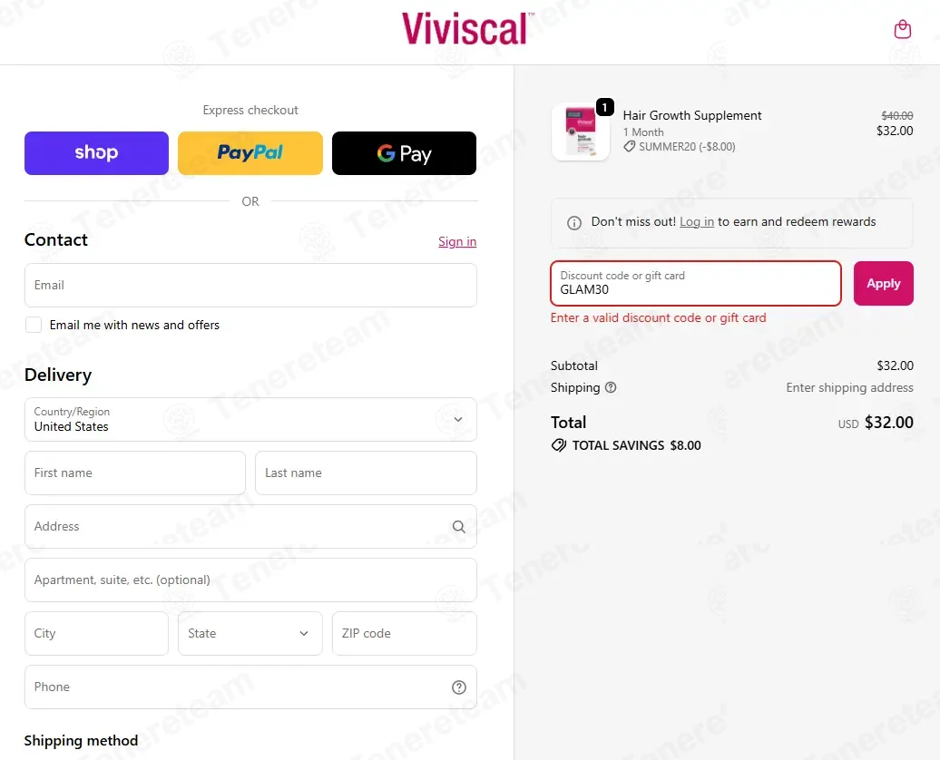 Viviscal coupon code: 30% off with GLAM30. Tested and valid as 29 minutes ago.