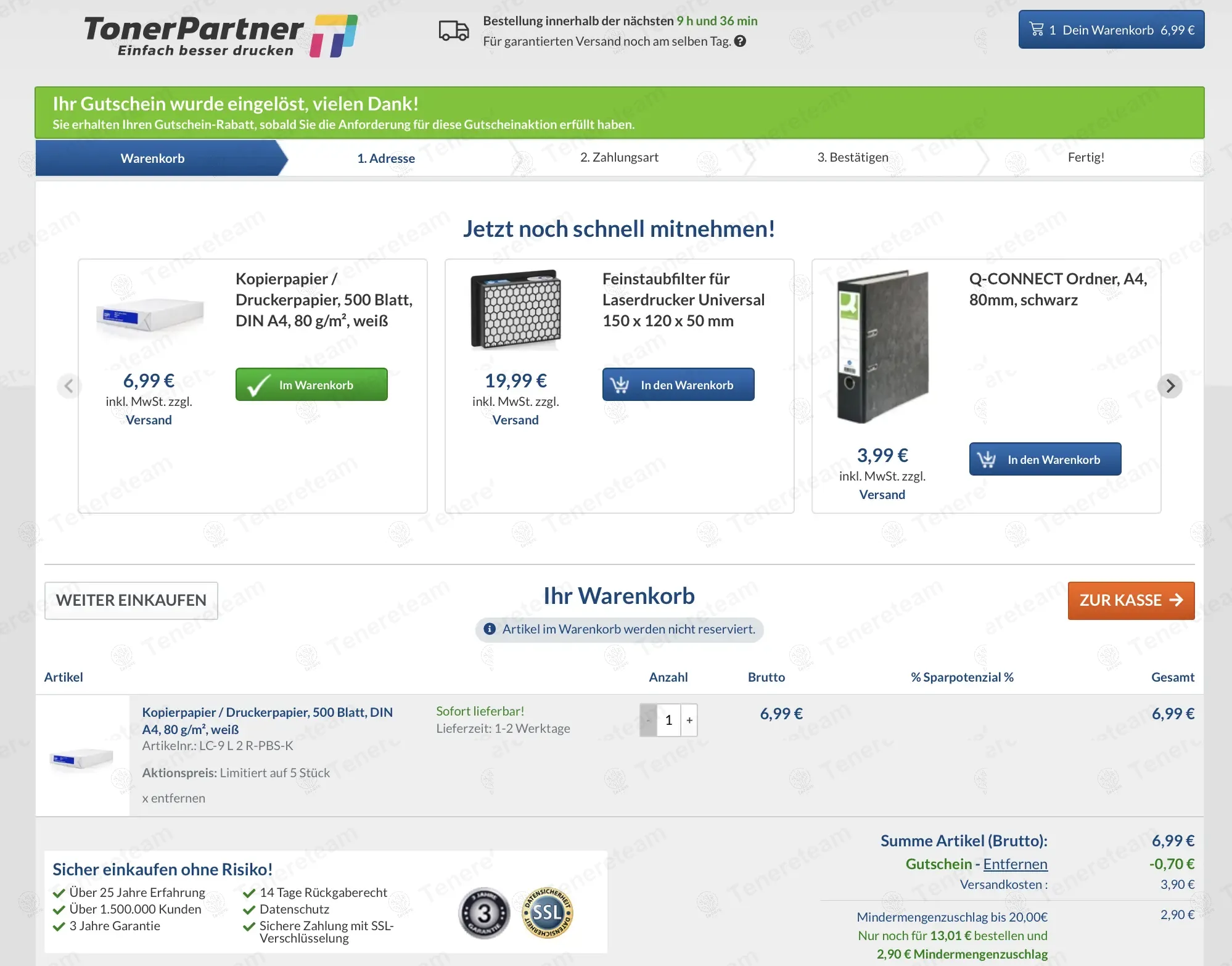 Toner Partner DE coupon code: 10% off with Gutschein. Tested and valid as 1 year ago.