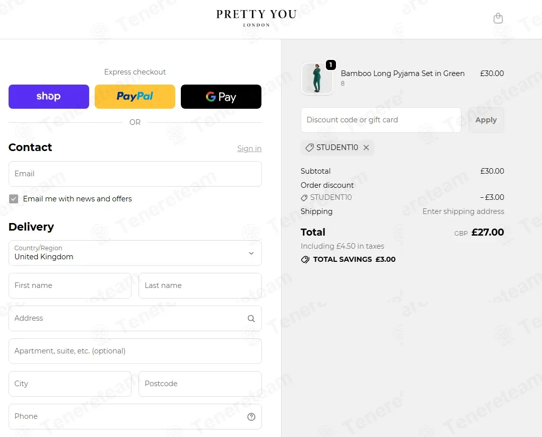 Pretty You London UK coupon code: 10% off with STUDENT10. Tested and valid as 5 days ago.