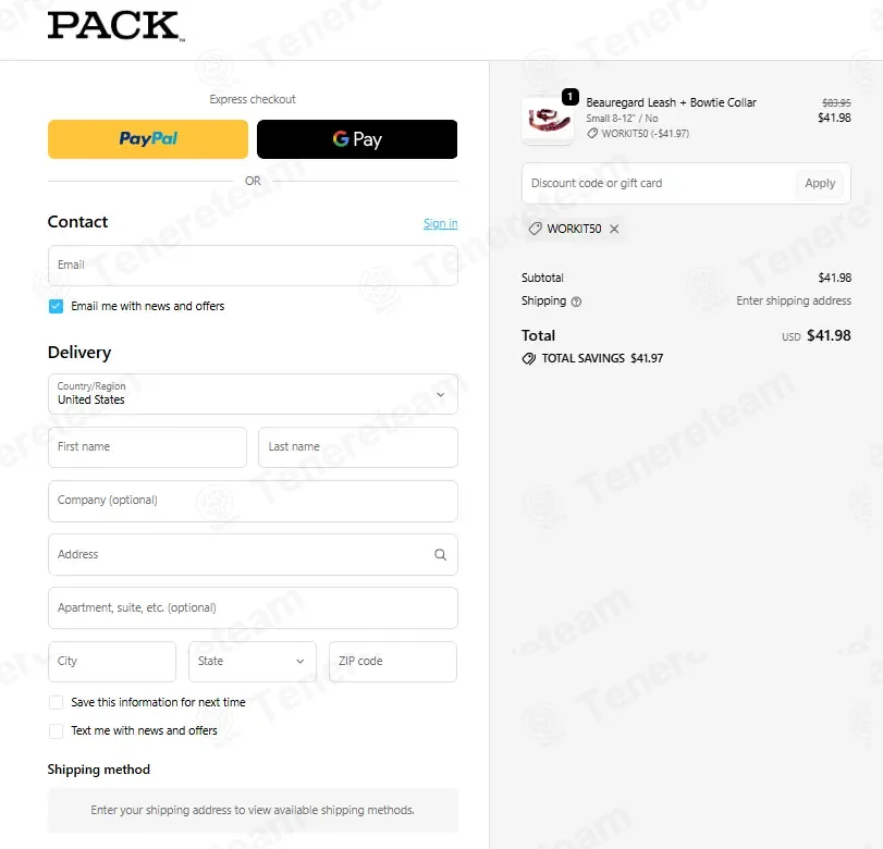 Pack Leashes coupon code: 50% off with WORKIT50. Tested and valid as 1 month ago.