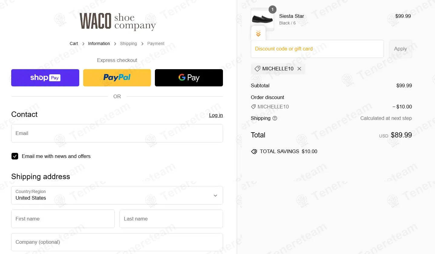 Waco Shoe Company apply coupon code
