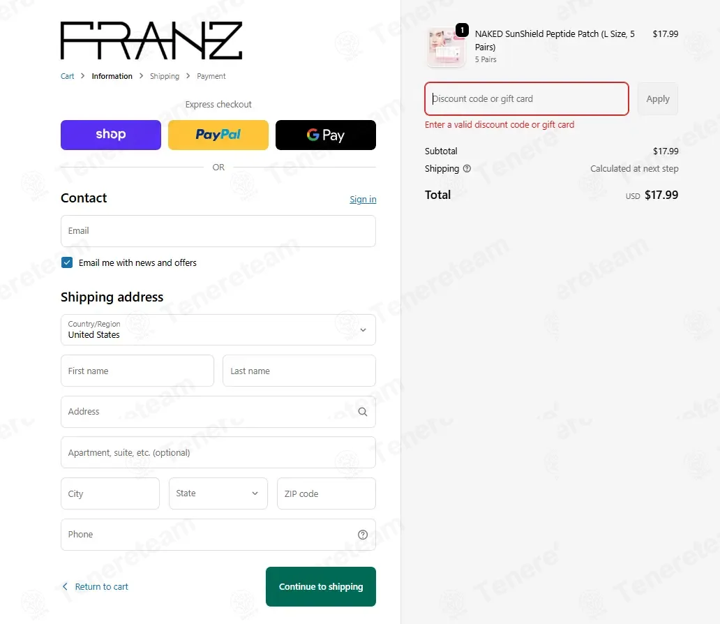 Franz Skincare USA coupon code: 11% off with SMOOTH. Tested and valid as 1 month ago.