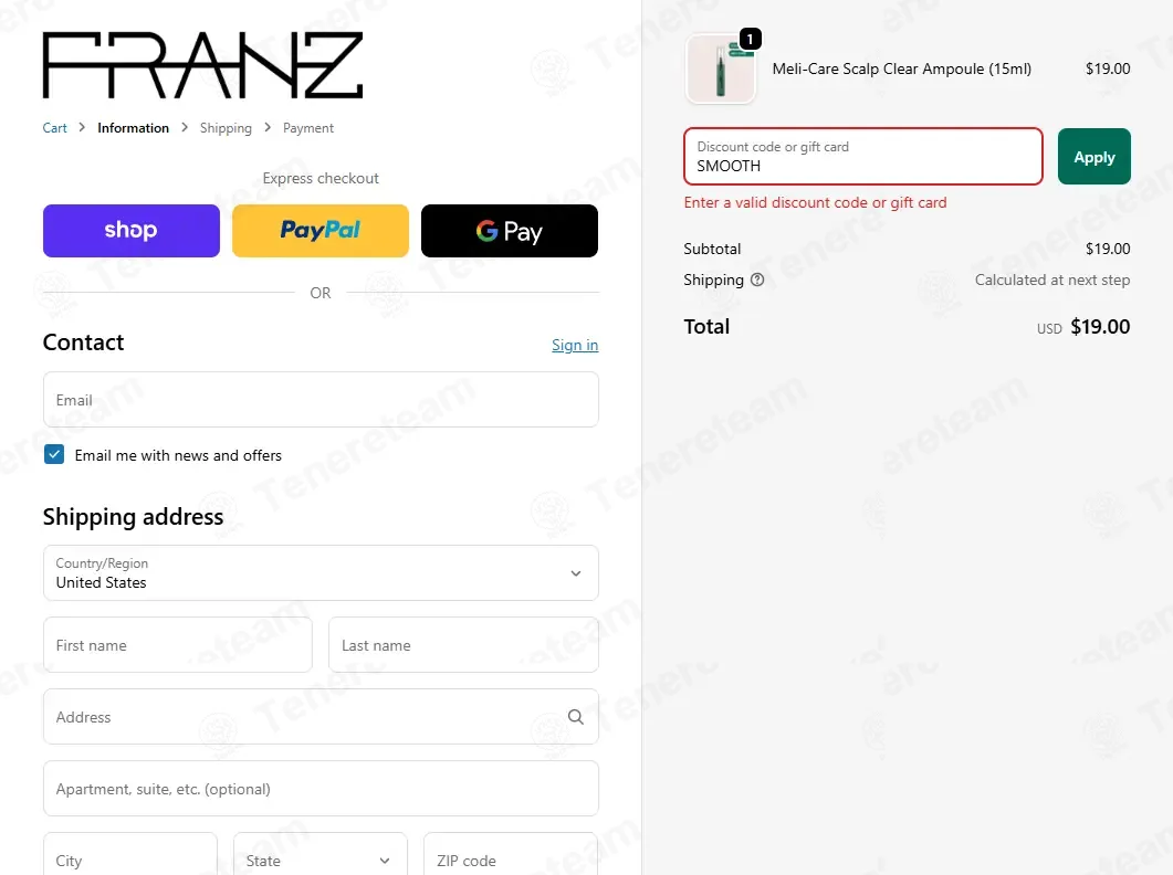 Franz Skincare USA coupon code: 11% off with SMOOTH. Tested and valid as 1 month ago.