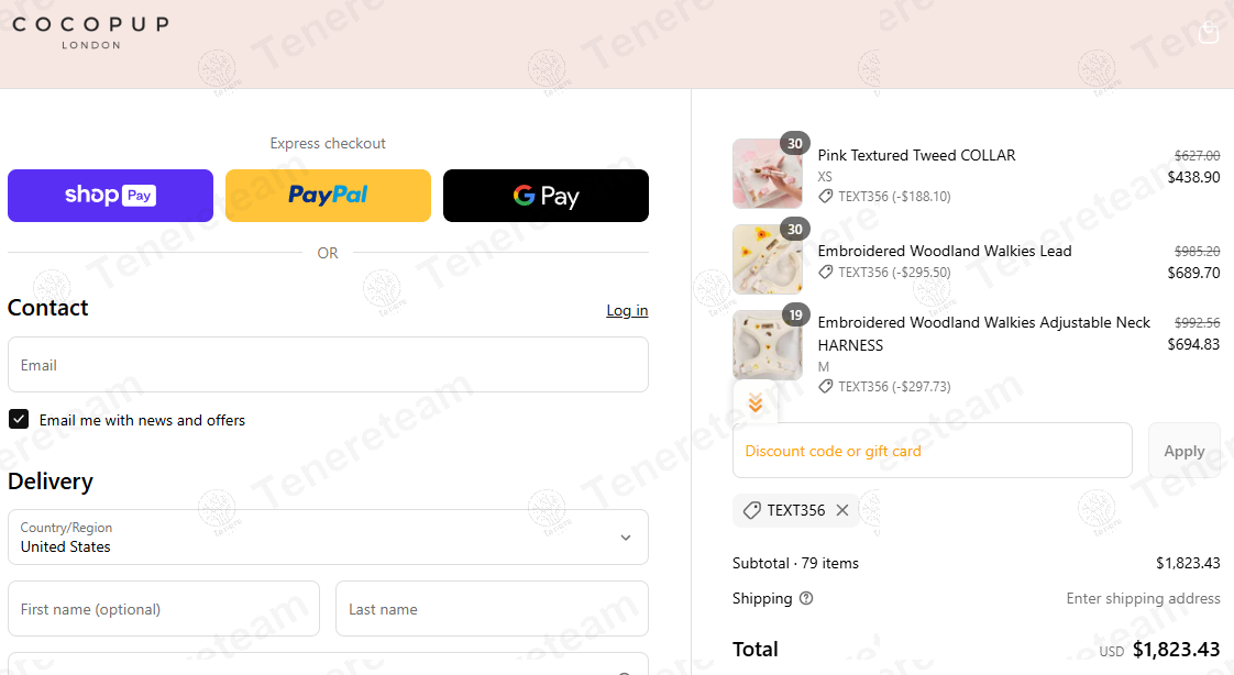 Cocopup London coupon code: 30% off with TEXT356. Tested and valid as 7 months ago.