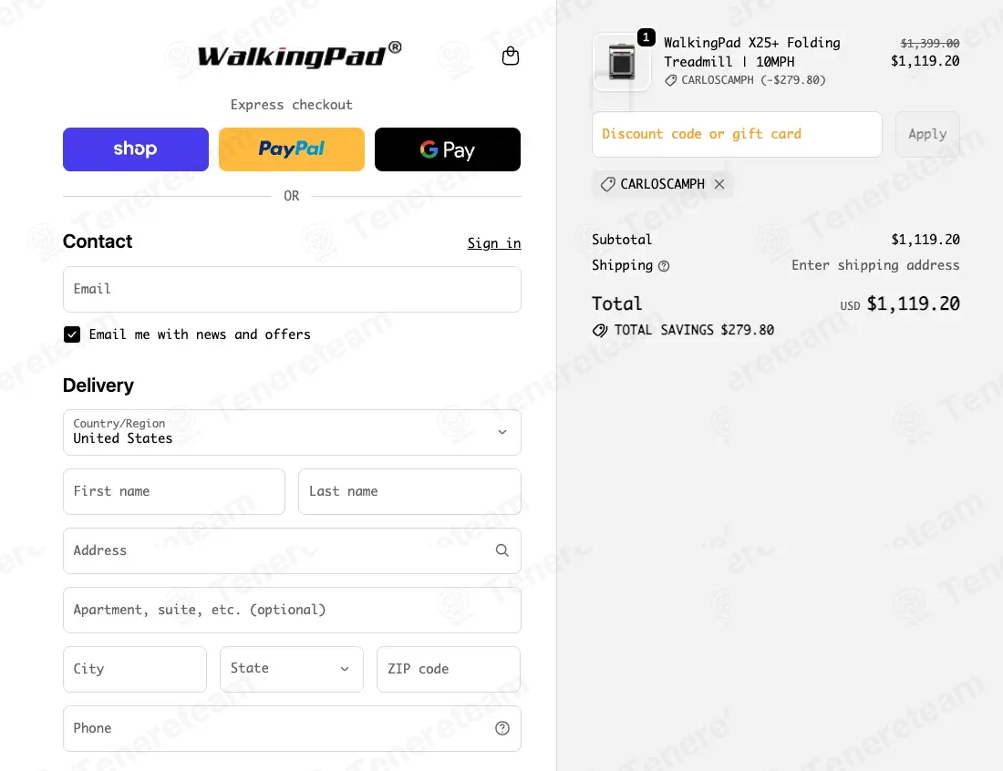WalkingPad coupon code: 20% off with CARLOSCAMPH. Tested and valid as 4 weeks ago.