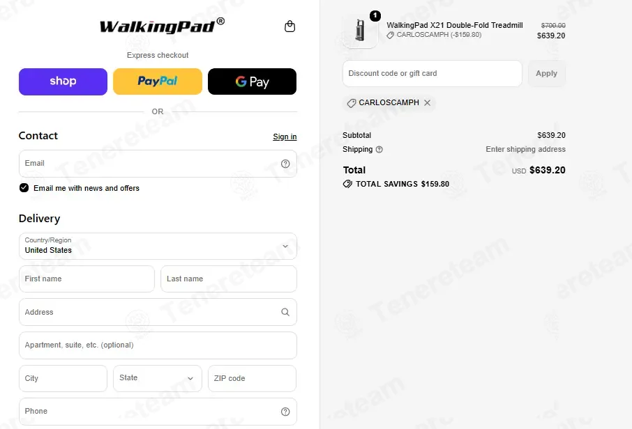 WalkingPad coupon code: 20% off with CARLOSCAMPH. Tested and valid as 4 weeks ago.