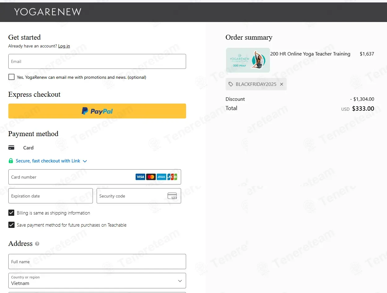 Yogarenew coupon code: 70% off with BLACKFRIDAY2025. Tested and valid as 6 months ago.