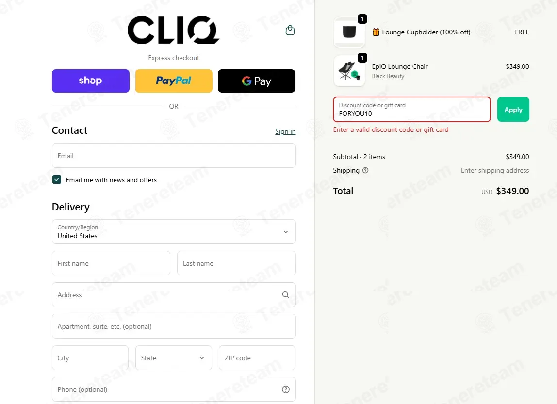Cliq coupon code: 10% off with FORYOU10. Tested and valid as 3 months ago.