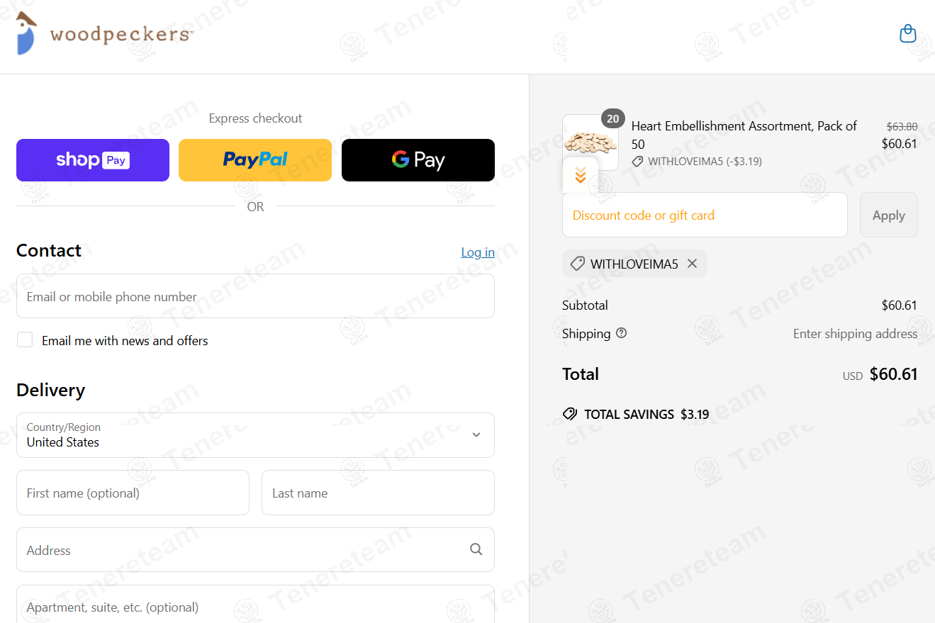 Woodpeckers Crafts coupon code: 5% off with WITHLOVEIMA5. Tested and valid as 1 year ago.