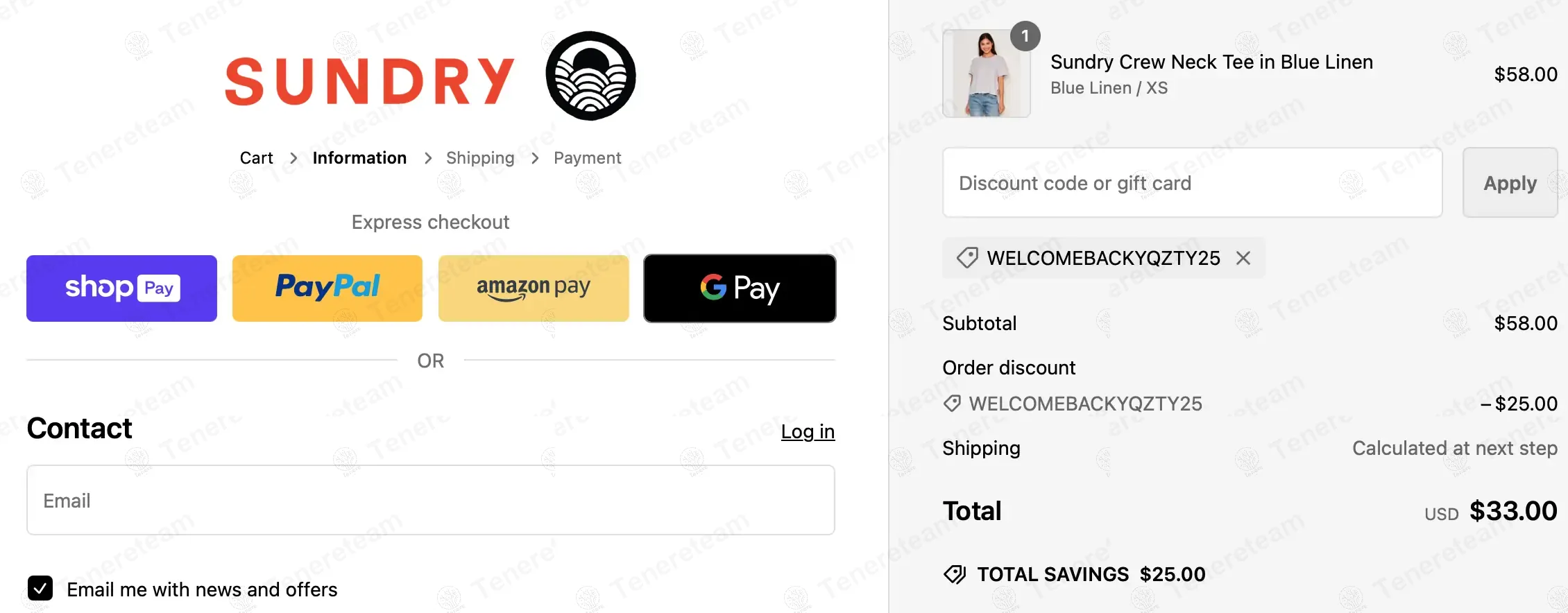 Sundry Clothing coupon code: $25 off with WELCOMEBACKYQZTY25. Tested and valid as 1 year ago.