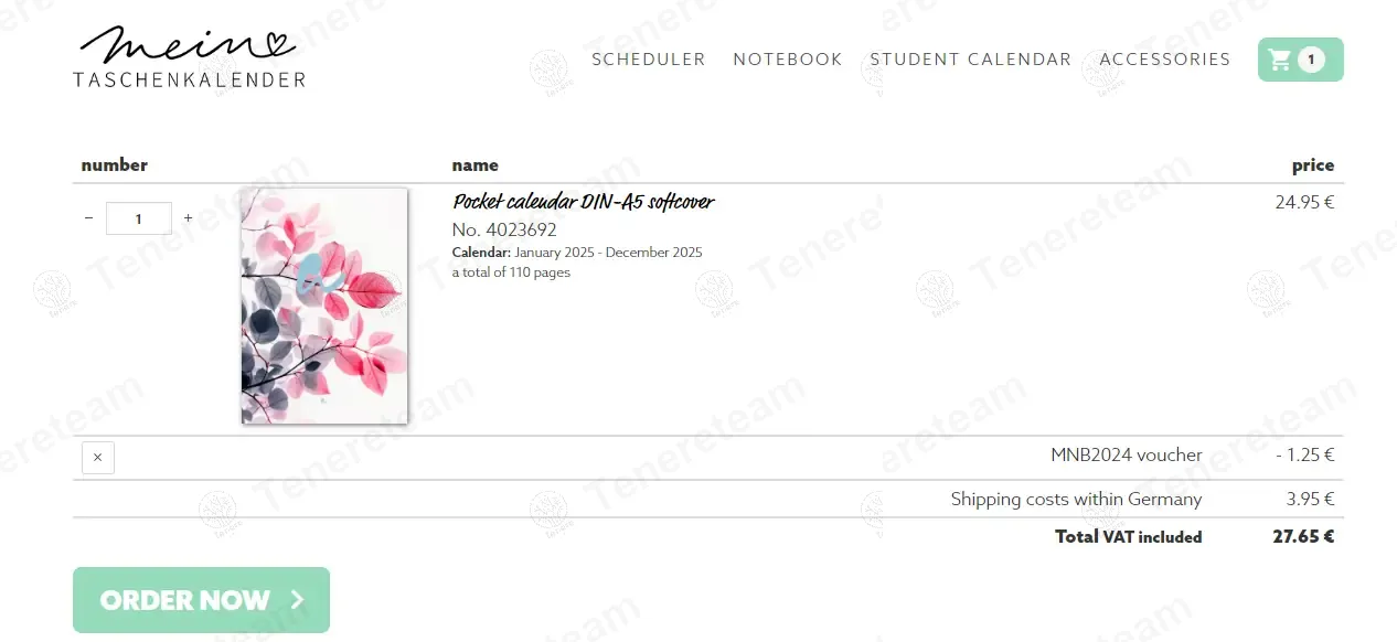 Mein Taschenkalender coupon code: 5% off with MNB2024. Tested and valid as 1 year ago.
