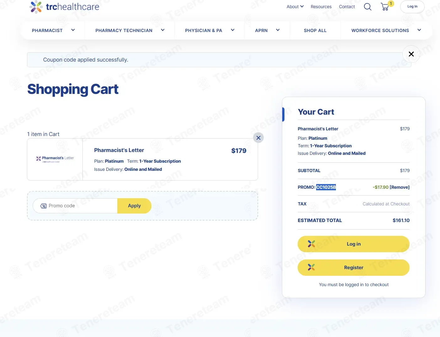 TRC Healthcare coupon code: 10% off with CC1025B. Tested and valid as 3 months ago.