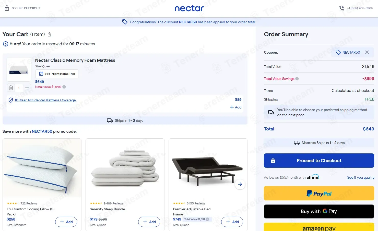 Nectar Sleep coupon code: 50% off with NECTAR50. Tested and valid as 2 months ago.