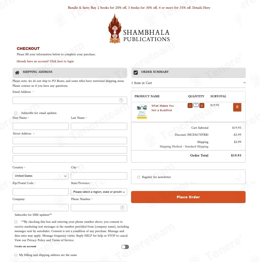 Shambhala Publications coupon code: 20% off with MCES67DYRR. Tested and valid as 1 month ago.