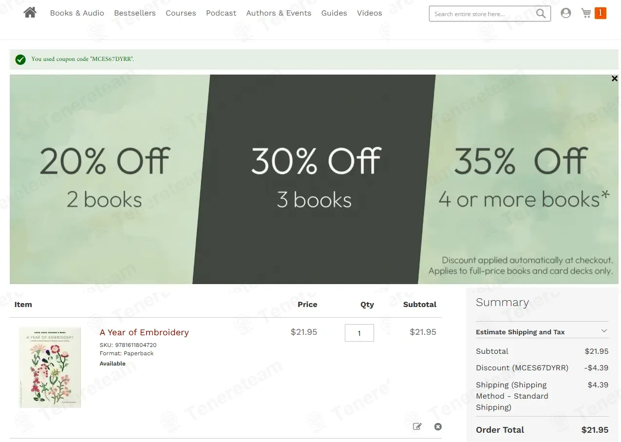 Shambhala Publications coupon code: 20% off with MCES67DYRR. Tested and valid as 1 month ago.