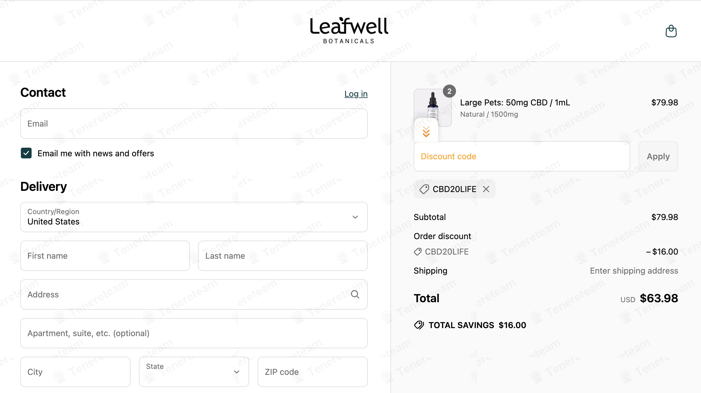 Leafwell Botanicals coupon code: 20% off with CBD20LIFE. Tested and valid as 1 year ago.
