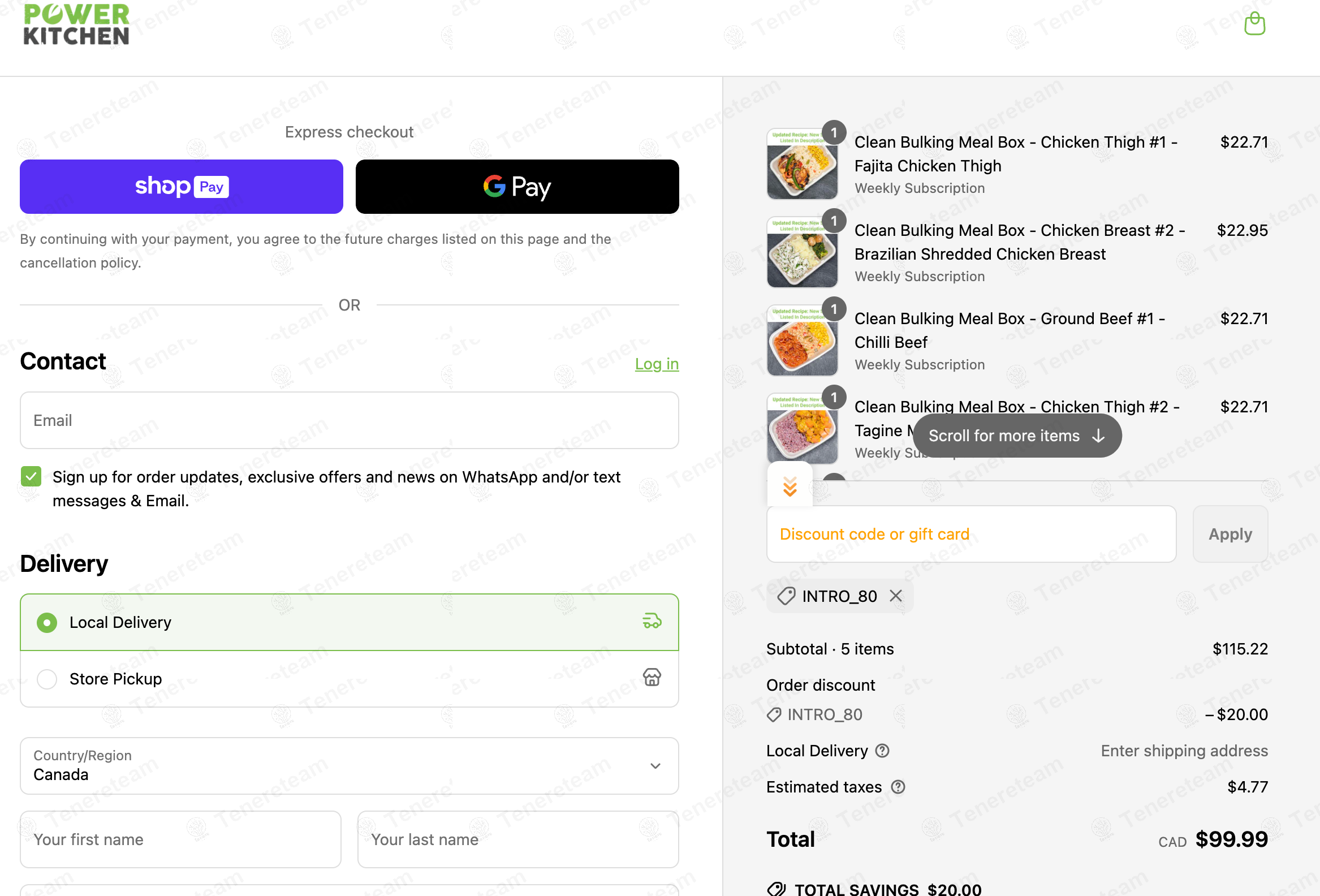 Power Kitchen apply coupon code