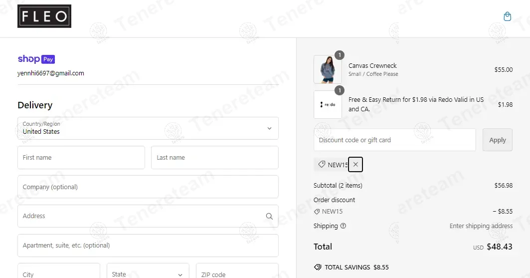 Fleo coupon code: 15% off with NEW15. Tested and valid as 1 year ago.