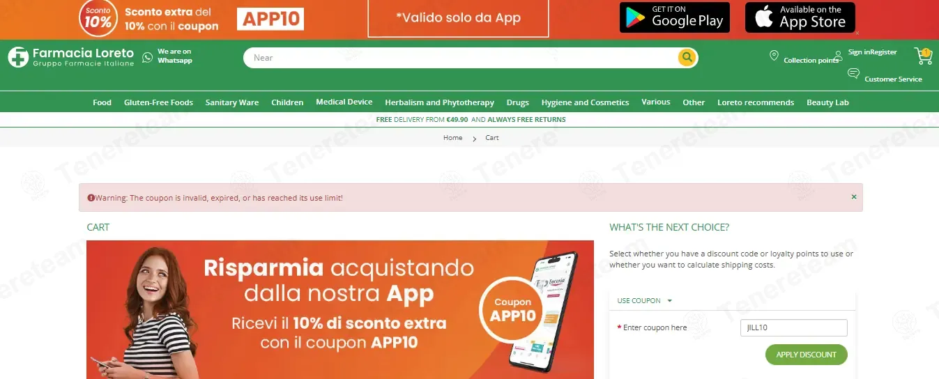 Farmacia Loreto coupon code: 10% off with JILL10. Tested and valid as 2 months ago.