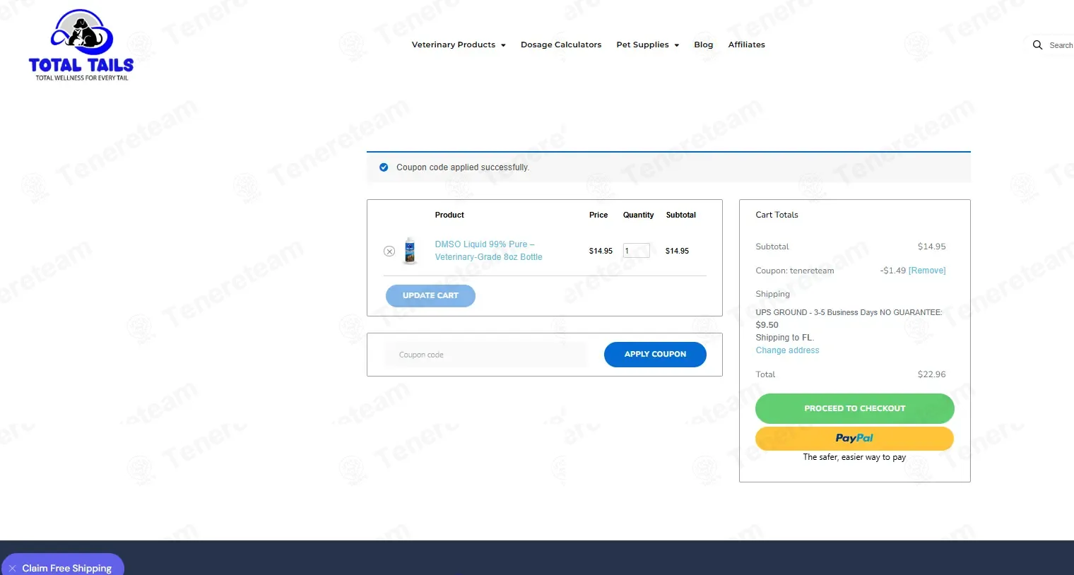Toltrazuril Shop coupon code: 10% off with tenereteam. Tested and valid as 4 weeks ago.