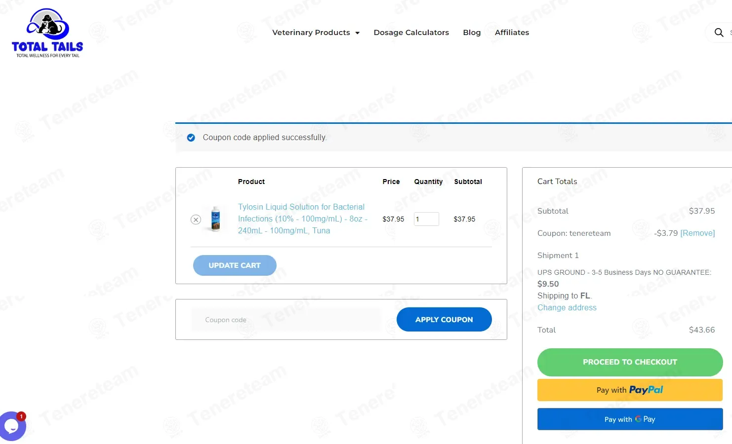 Toltrazuril Shop coupon code: 10% off with tenereteam. Tested and valid as 4 weeks ago.
