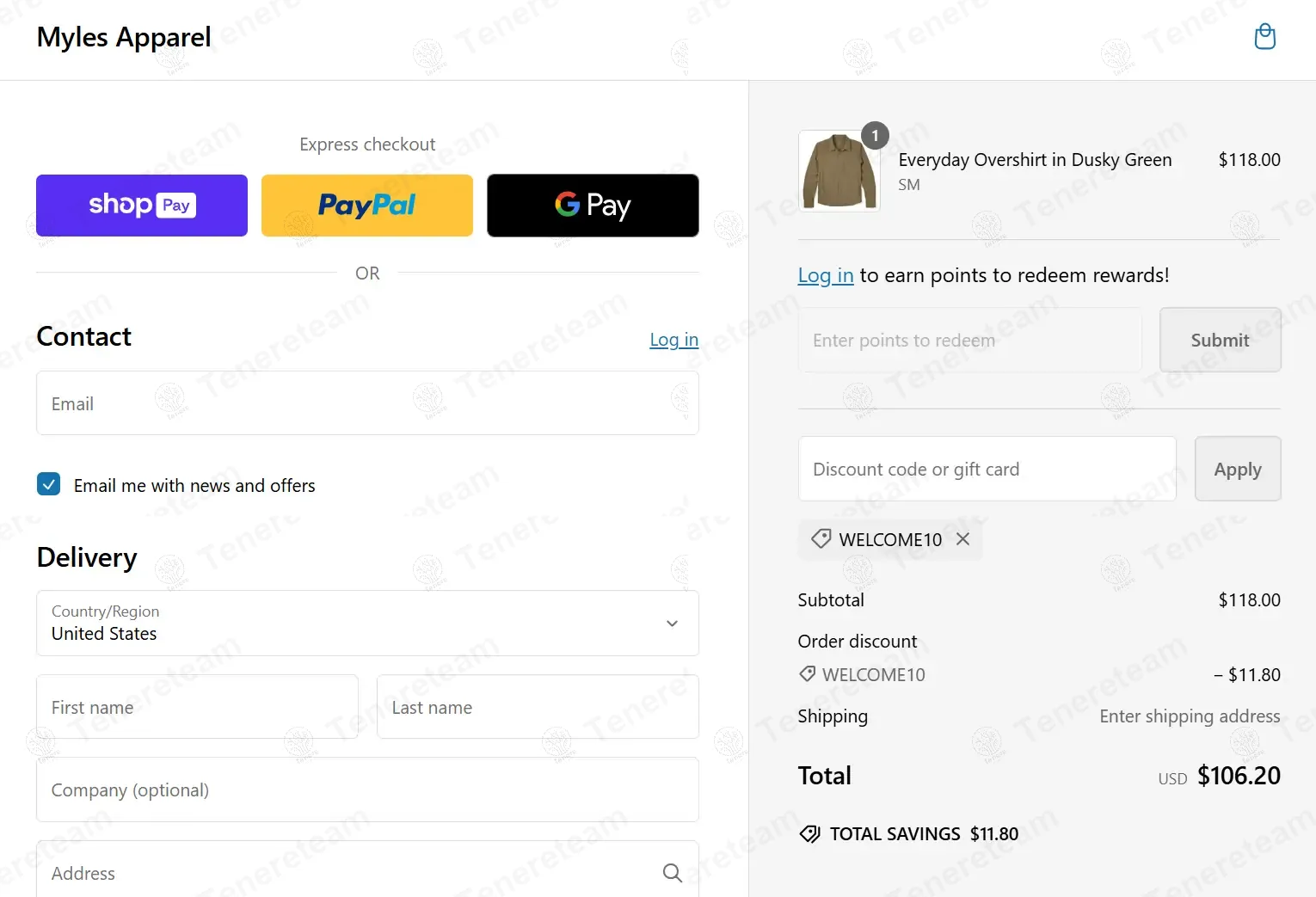Myles Apparel coupon code: 10% off with WELCOME10. Tested and valid as 7 months ago.
