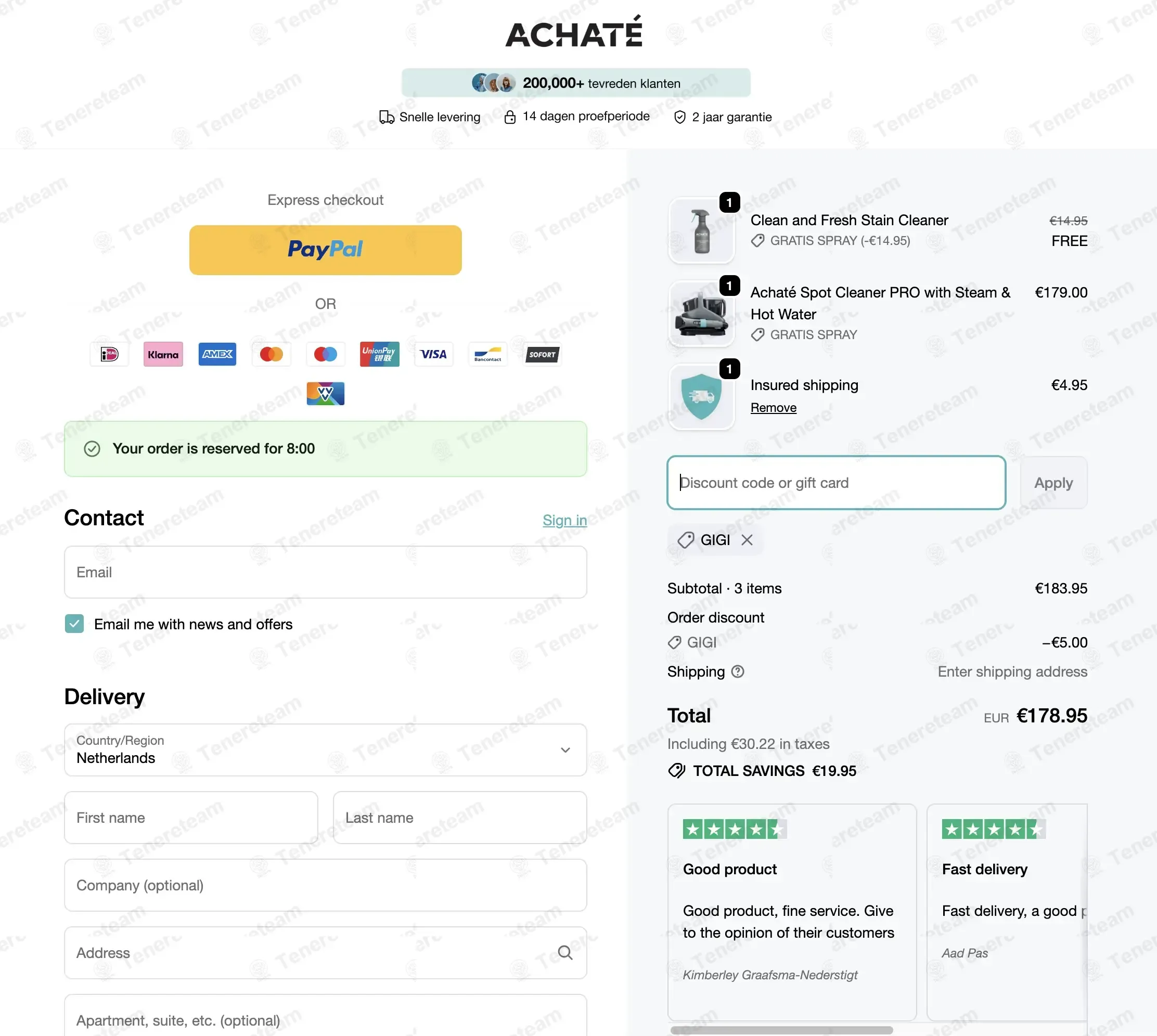 Achate coupon code verified as working at checkout