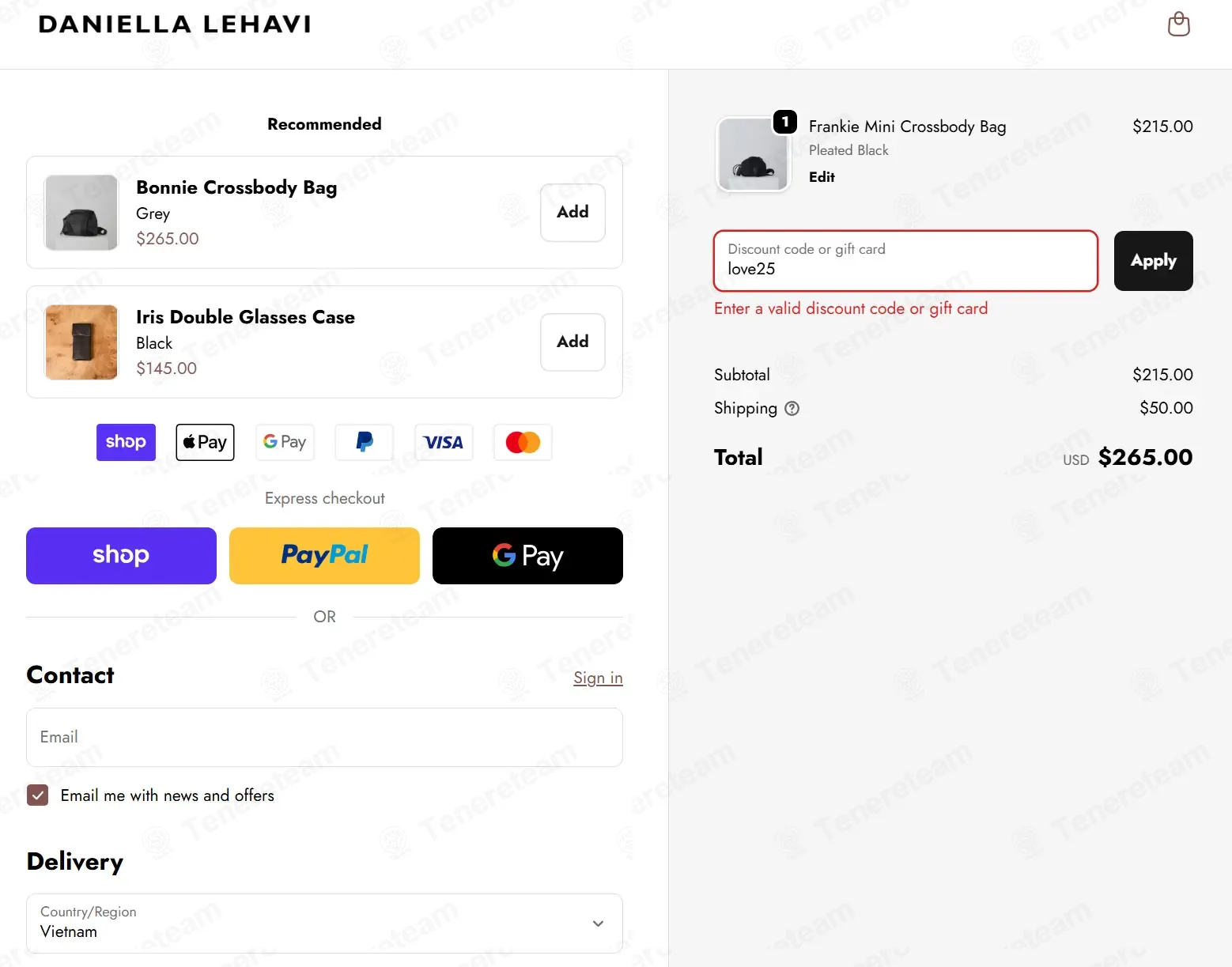 Daniella Lehavi coupon code: 25% off with love25. Tested and valid as 3 months ago.