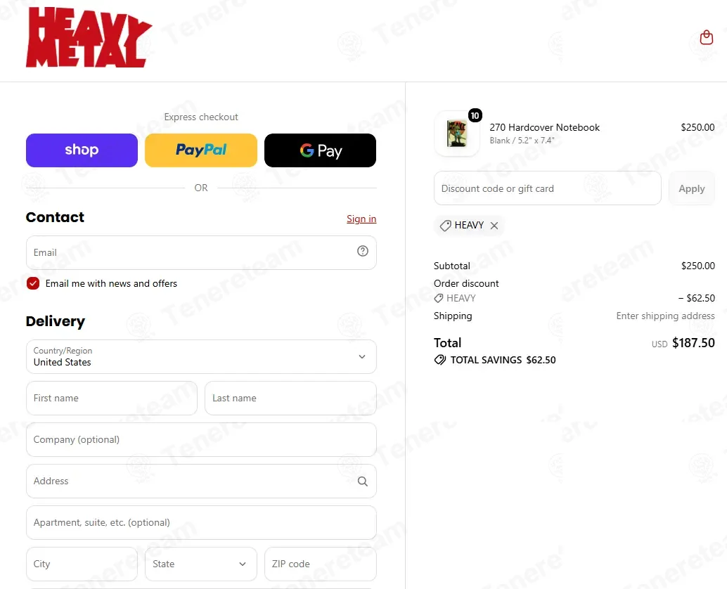Heavy Metal Magazine apply coupon code