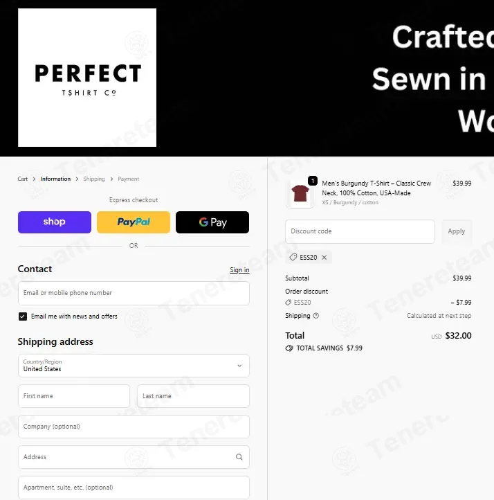Perfect TShirt Co apply coupon code