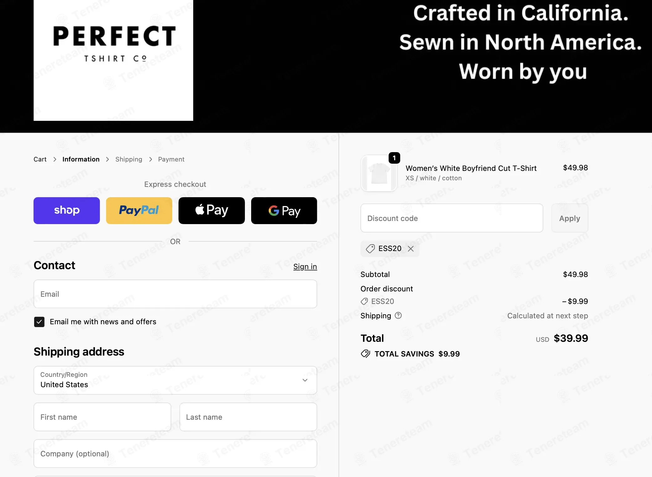 Perfect TShirt Co coupon code: 20% off with ESS20. Tested and valid as 45 seconds ago.