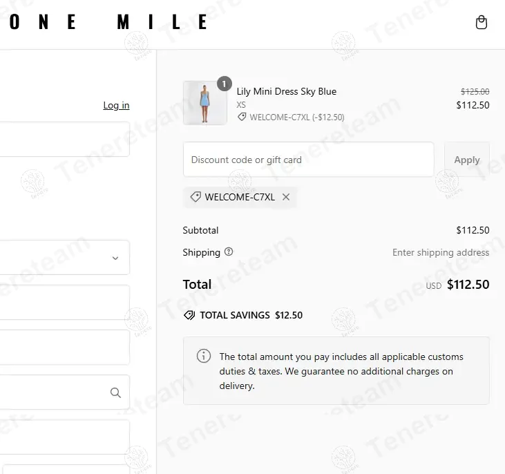 One Mile The Label coupon code: 10% off with WELCOME-C7XL. Tested and valid as 1 year ago.