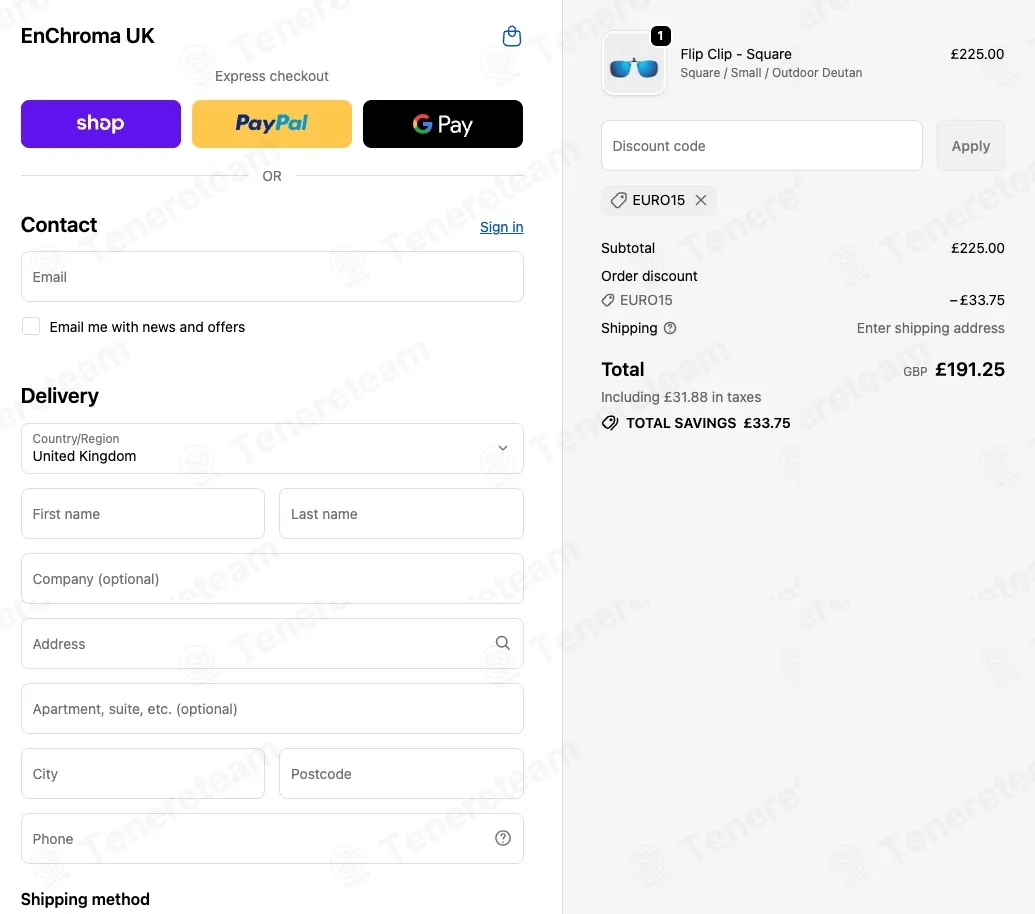 Enchroma UK coupon code re-checked and confirmed working at checkout
