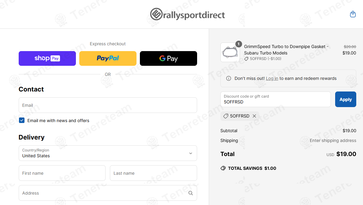 Rally Sport Direct coupon code: 5% off with OFFRSD. Tested and valid as 11 months ago.