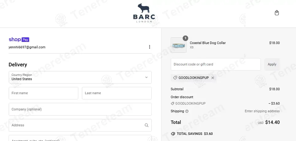 Barc London coupon code: 20% off with GOODLOOKINGPUP. Tested and valid as 1 year ago.