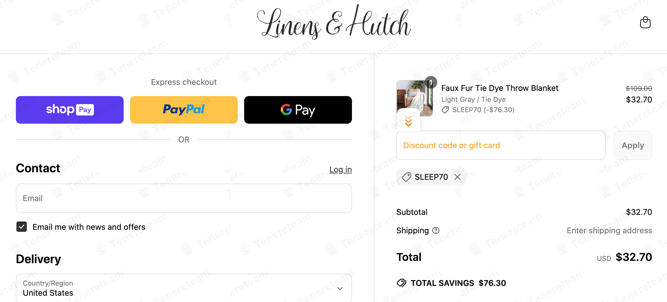 Linens And Hutch coupon code: 70% off with SLEEP70. Tested and valid as 1 year ago.