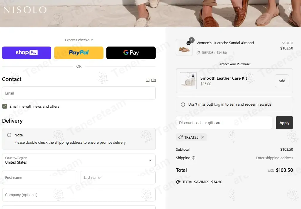 Nisolo coupon code: 25% off with TREAT25. Tested and valid as 1 year ago.