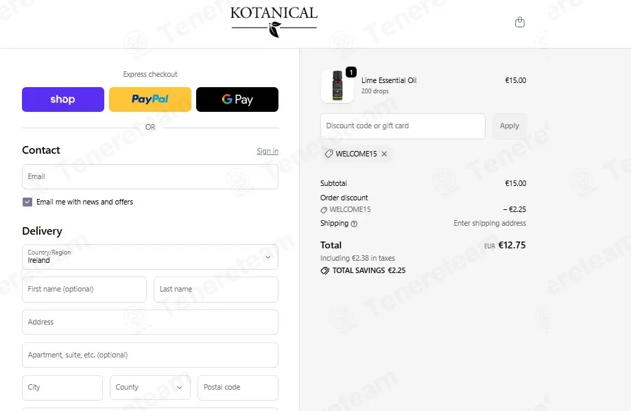 Kotanical coupon code: 15% off with WELCOME15. Tested and valid as 5 days ago.