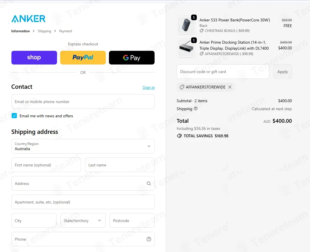 Anker AU coupon code: 20% off with AffAnkerStorewide. Tested and valid as 5 months ago.